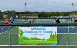 Community Center Banner at the Pickleball Courts