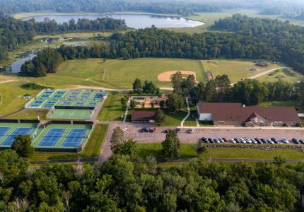 overhead picture of the community center