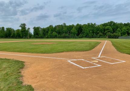Baseball Field Prepped for a game