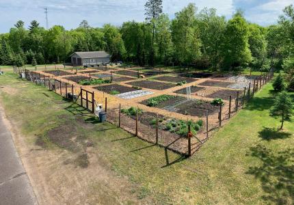 Overhead view of the Community Garde