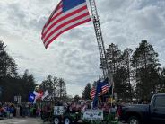 Crosslake St. Patrick's Day Parade 2022 Legion and Ladder Truck