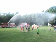 Crosslake Firefighters during weekly summer visits to Camp Knutson