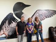 Author Laura Purdie Salas visited the Loon Center to talk about her two picture books about loons.