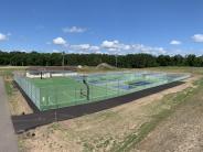 Ariel View of Completed Pickleball and Basketball Courts