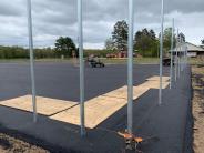 Basketball fence posts 