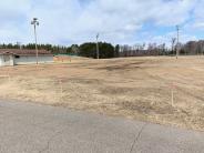 Project Site Staked for Grading & Paving Plan.