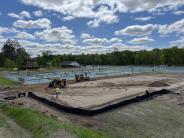 Working on final grade of the pickleball courts