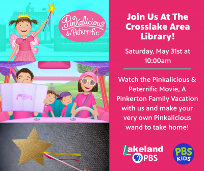 Movie viewing and craft event for fans of Pinkalicious & Peterrific on PBS