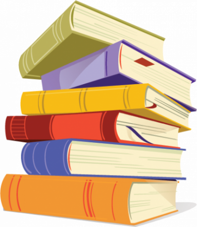 Stack of Colorful Library Books