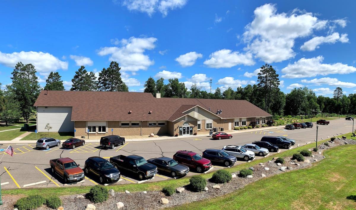 Community Center Facility shot from scissor lift